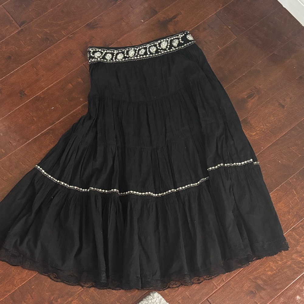 Vintage peasant skirt y2k with Embellished Waistband